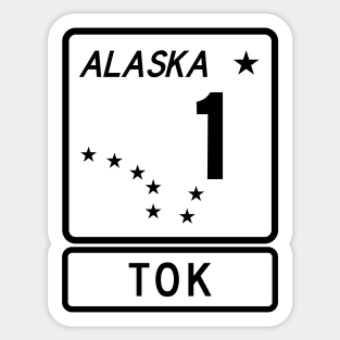 Alaska Highway Route 1 One Tok AK Sticker